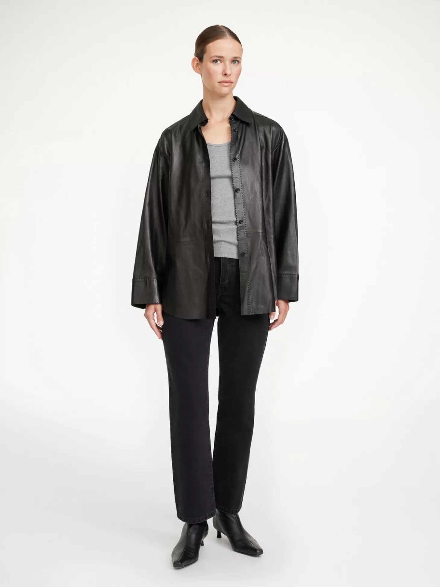 By Malene Birger Barissa Leather Shirt-Women Shirts And Tops