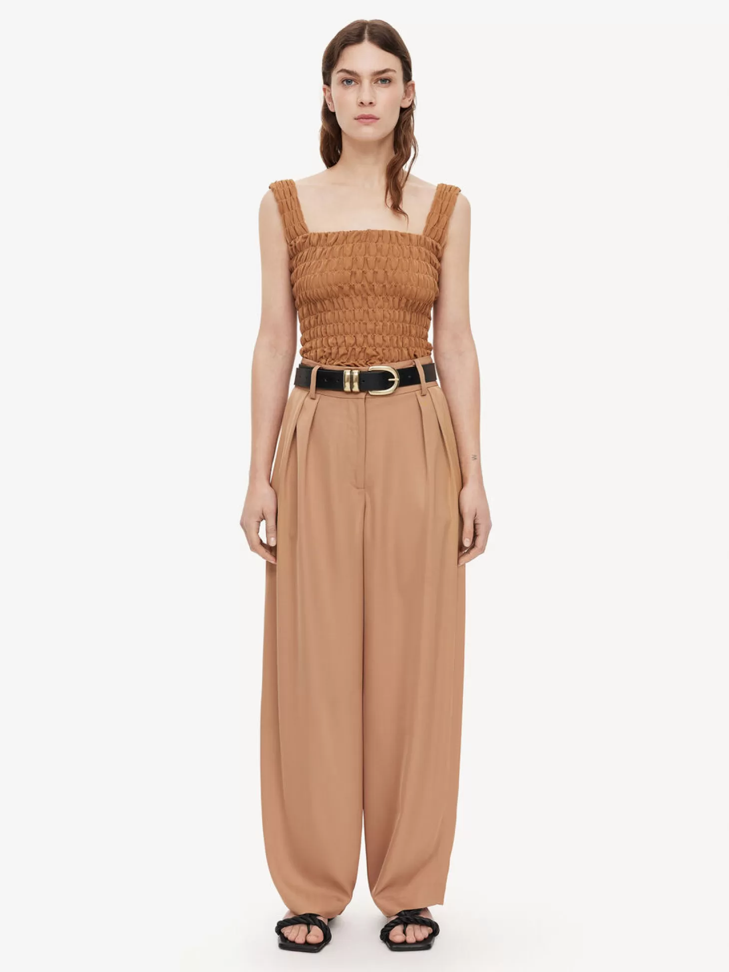 By Malene Birger Elnaz Shirred Top-Women Shirts And Tops