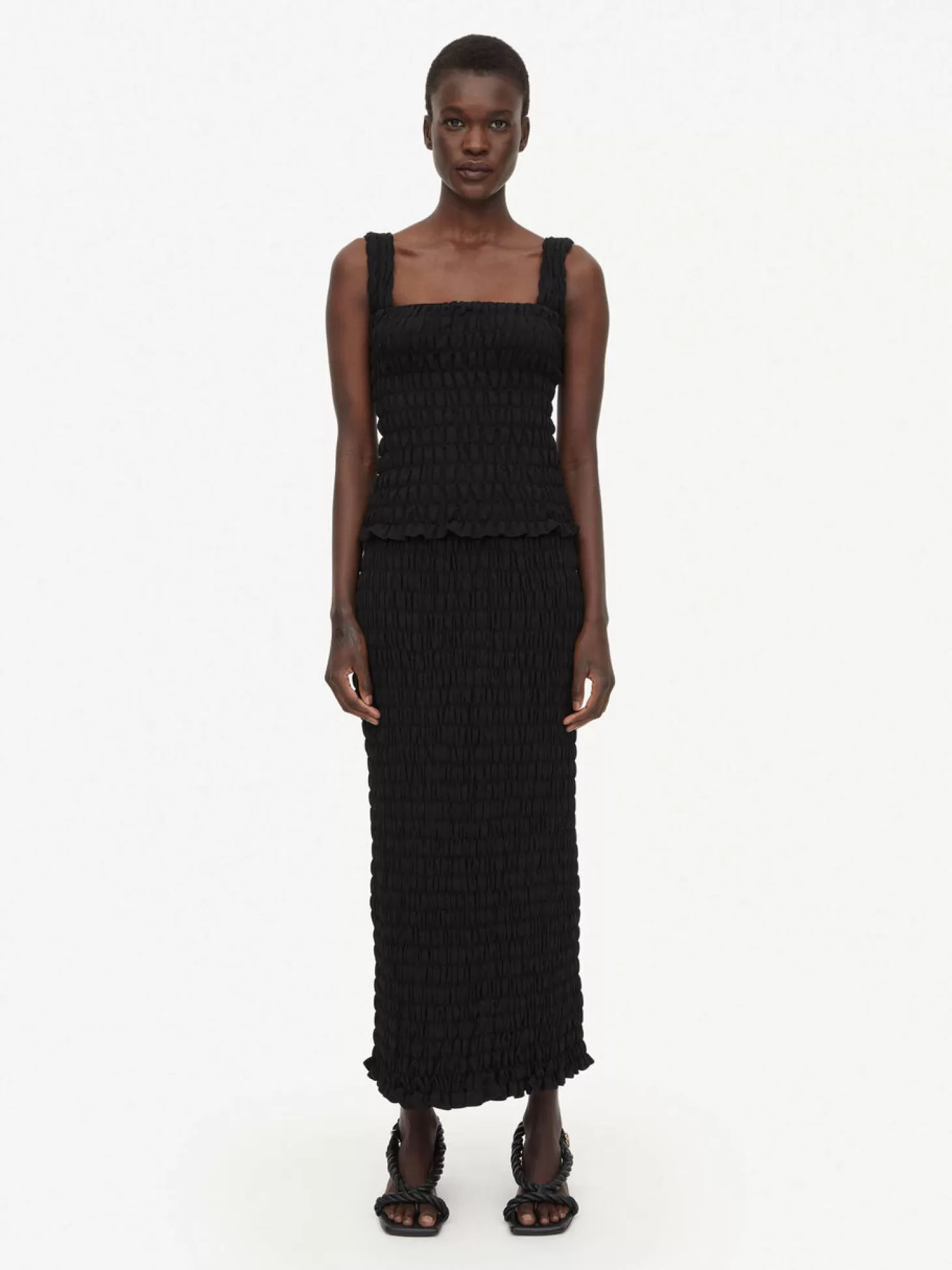 By Malene Birger Emla Shirred Maxi Skirt-Women Skirts