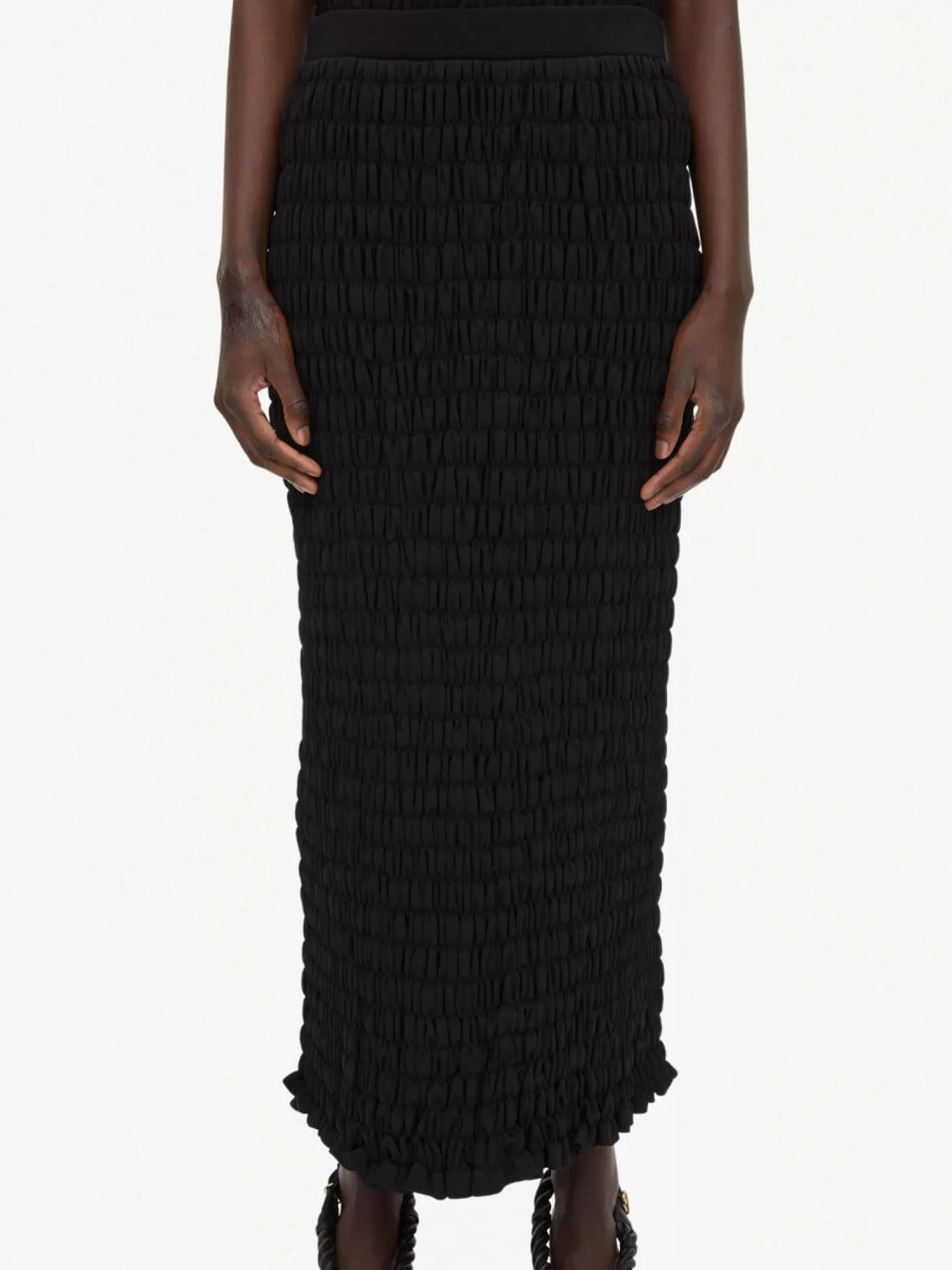 By Malene Birger Emla Shirred Maxi Skirt-Women Skirts