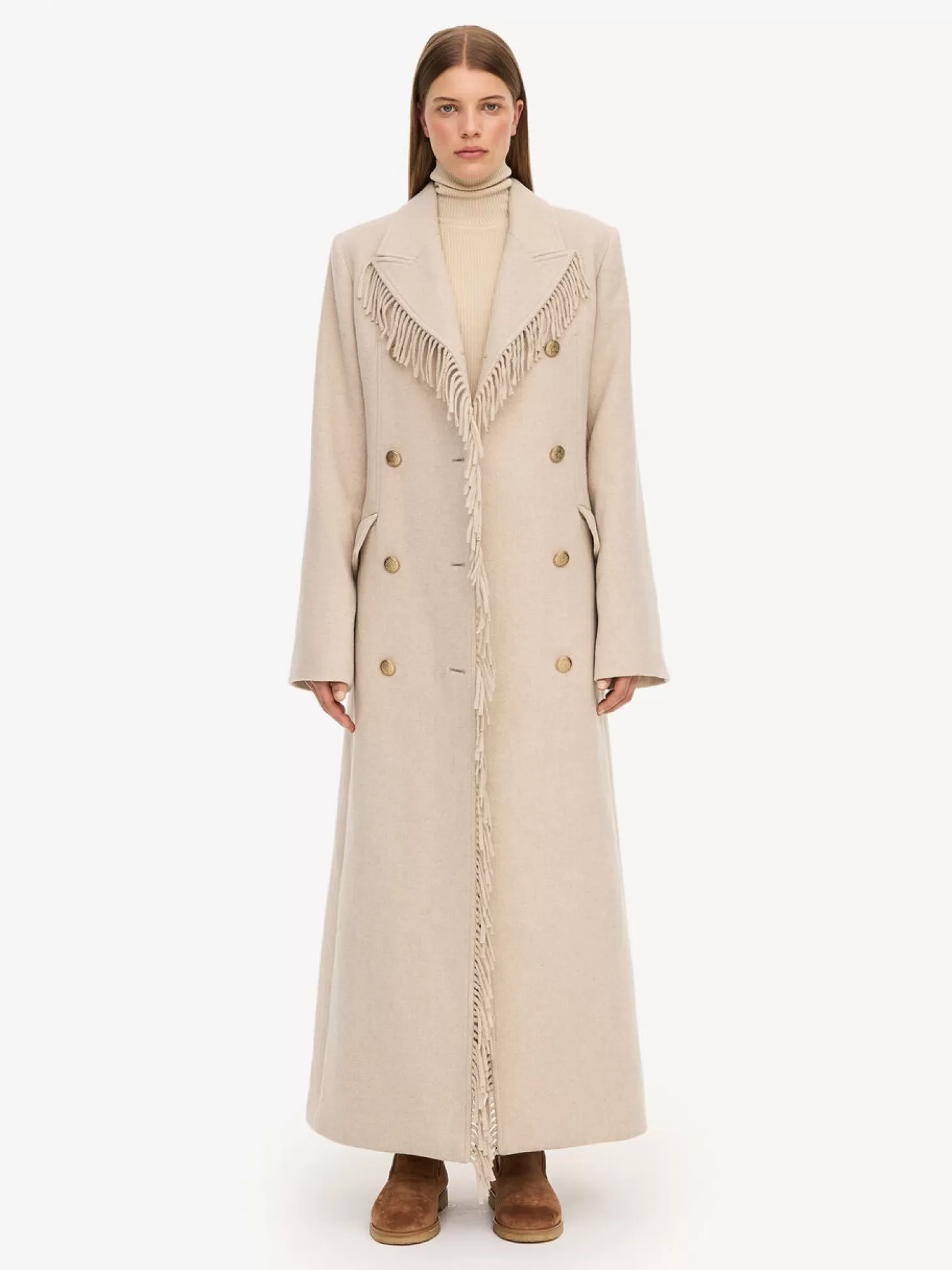 By Malene Birger Gardeniia Fringed Coat-Women Coats And Jackets