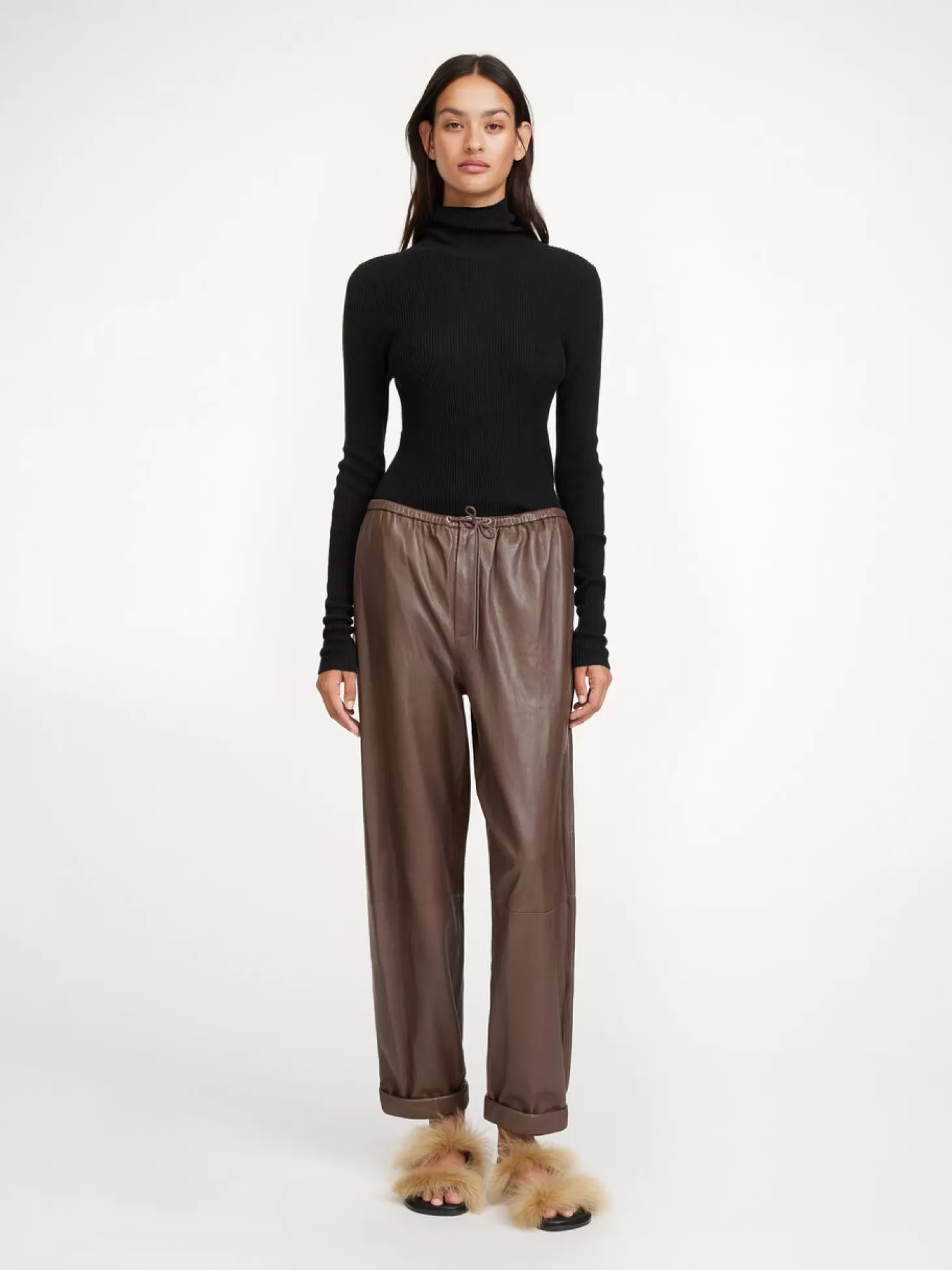 By Malene Birger Joanni Leather Trousers-Women Trousers