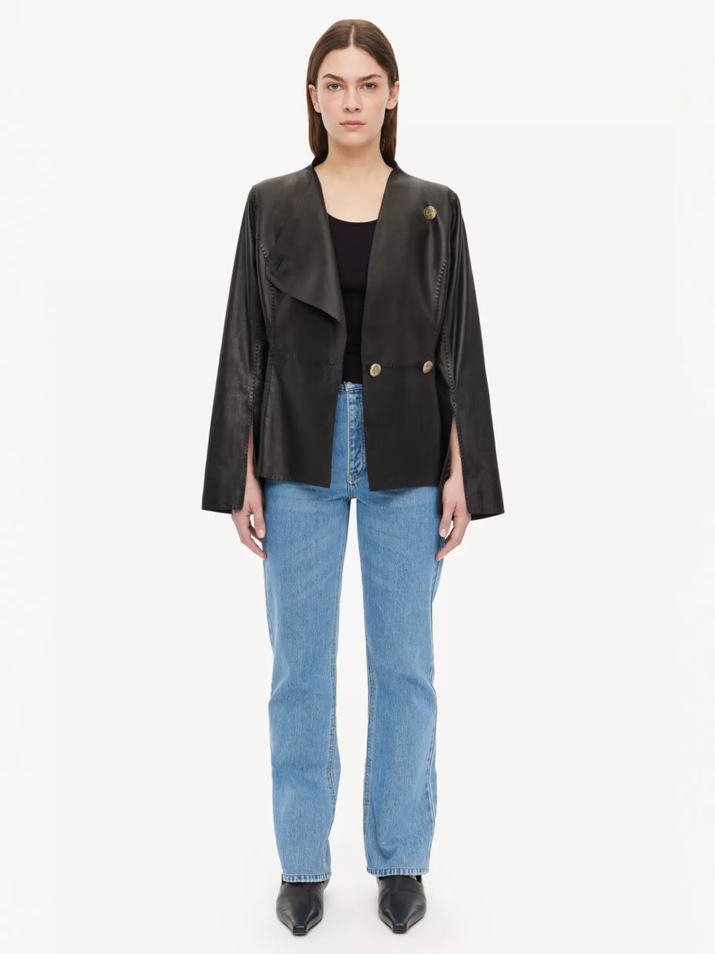 By Malene Birger Selmas Cropped Leather Jacket-Women Coats And Jackets