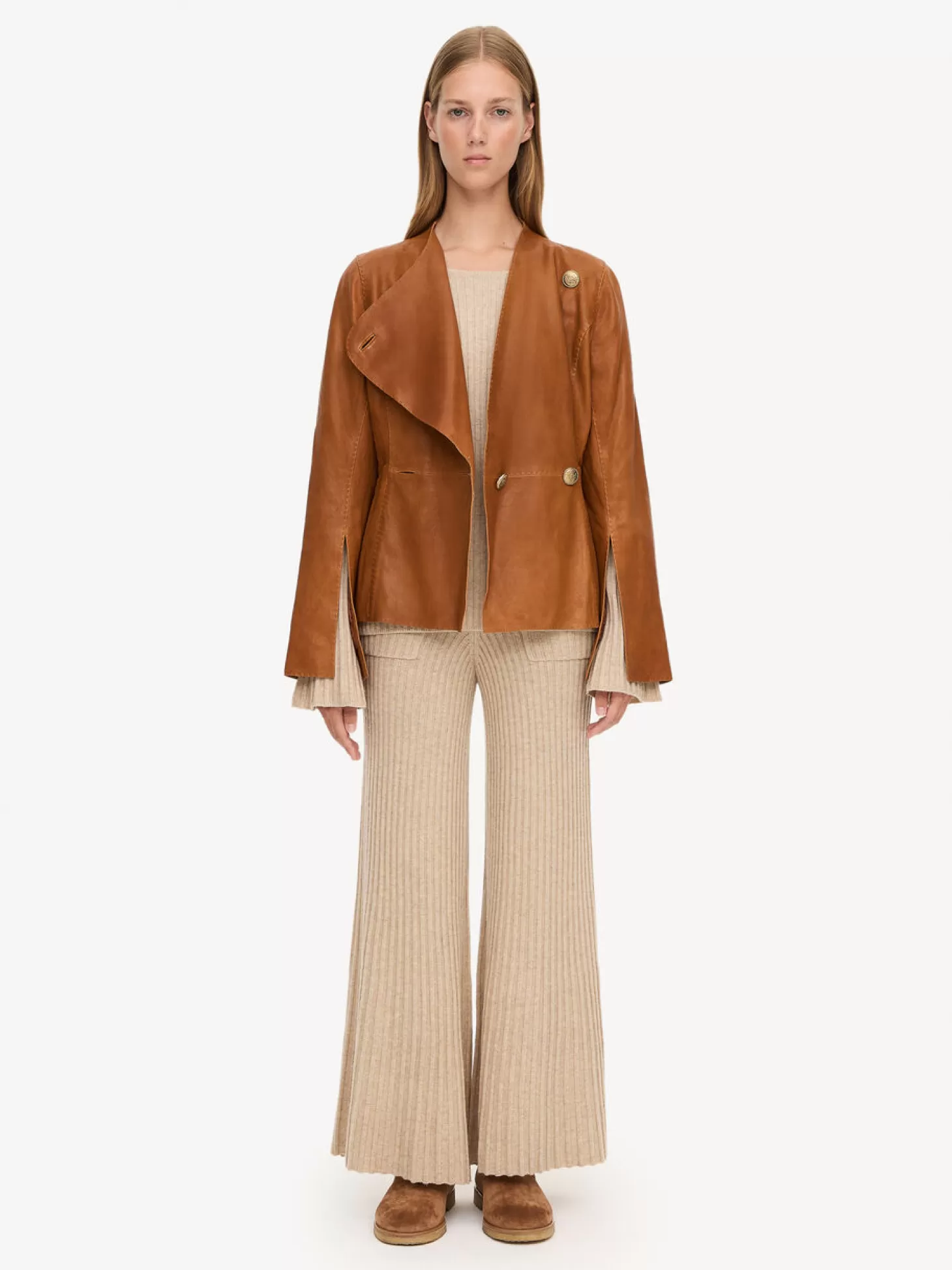 By Malene Birger Selmas Cropped Leather Jacket-Women Coats And Jackets