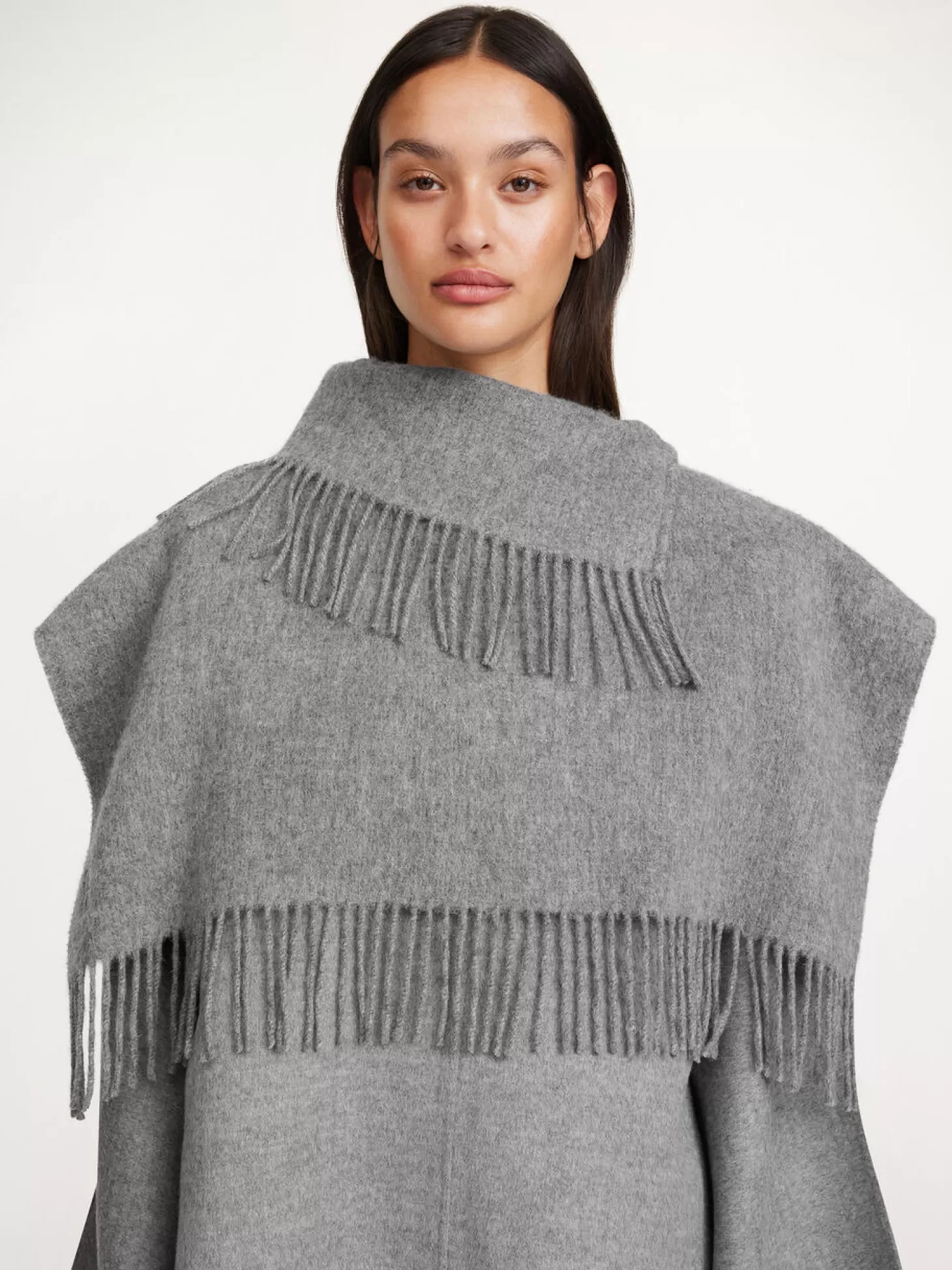 By Malene Birger Turtla Wool Fringe Bib-Women Belts